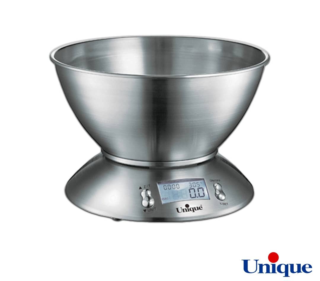 ترازو آشپزخانه دیجیتال یونیک کاسه دار تمام استیل کد محصول 6518